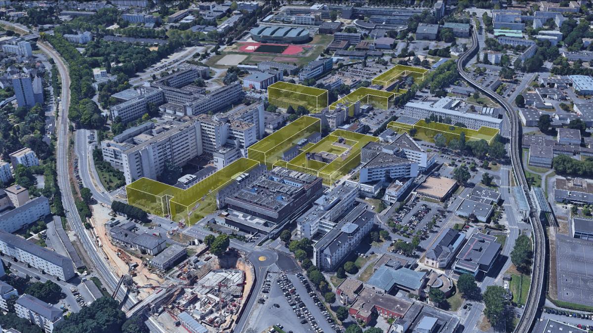 CHU - Vue Nord-Est © URBA-Rennes