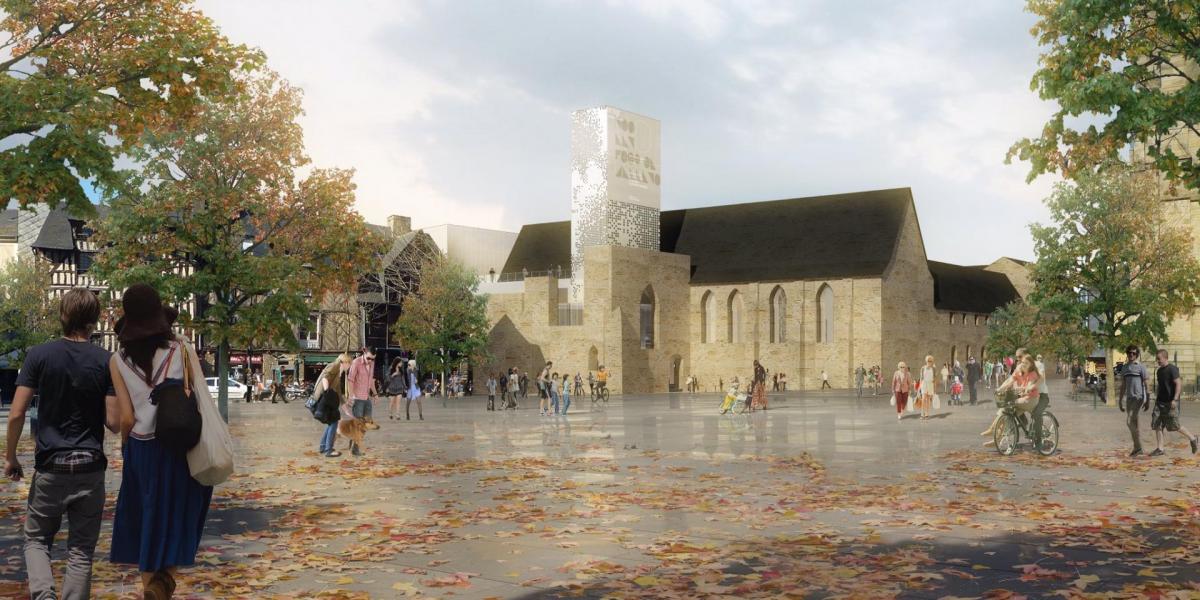 Couvent des jacobins vue depuis la place sainte anne jean guervilly