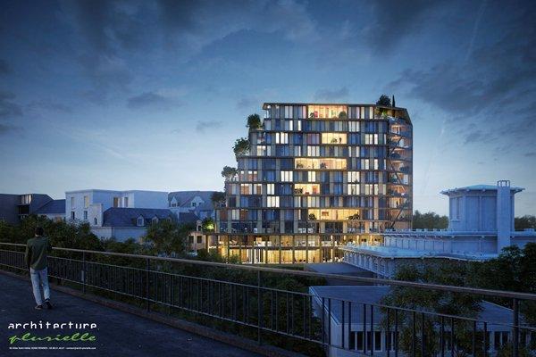 Horizon Bois - Vue de nuit © Architecture Plurielle