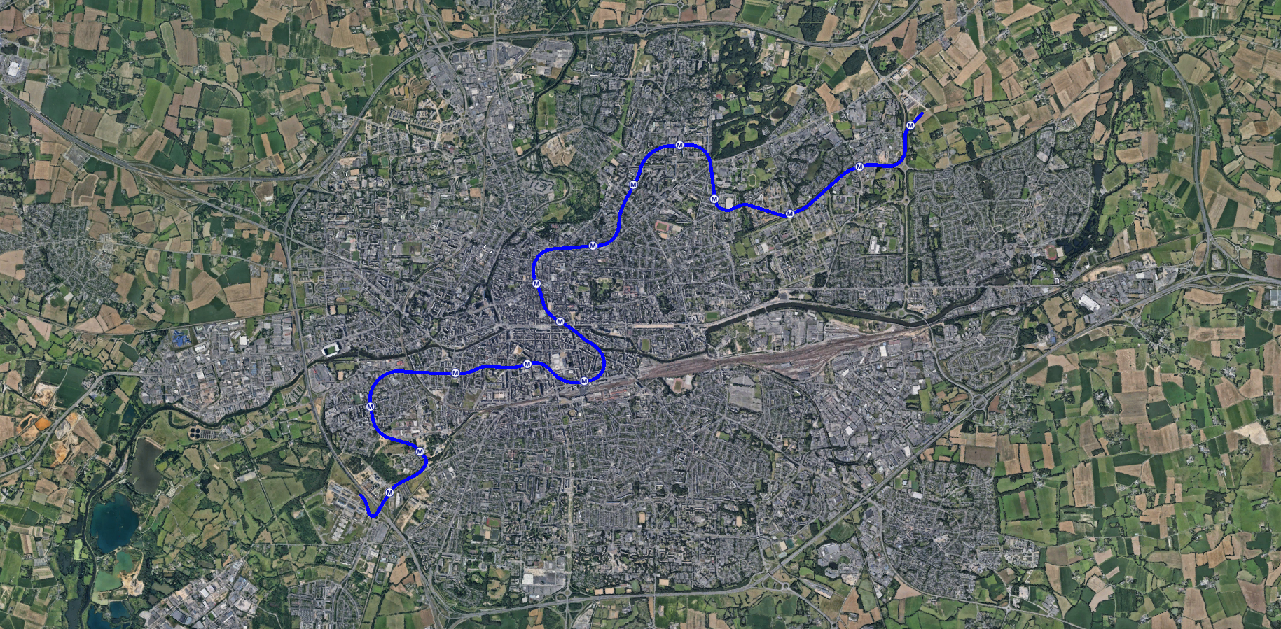 URBA-Rennes \ Le Blog : Mise à jour de la carte KML Ligne b